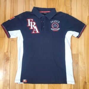 Kappa Navy and White Polo Shirt with France Embroidery